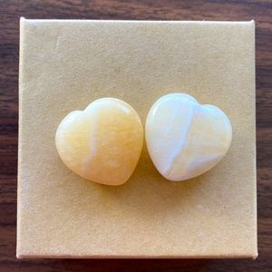 Orange calcite hearts!